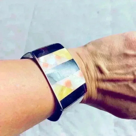 Vintage Stone and silver multi color bracelet - Picture 2 of 5